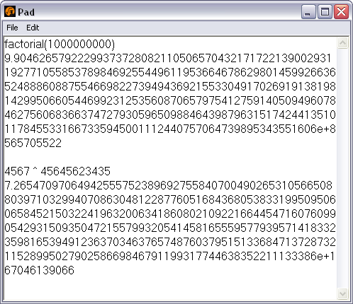 TTCalc pad window